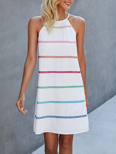 

Daily Shift Crew Neck Mini Dress, White, Mini Dresses