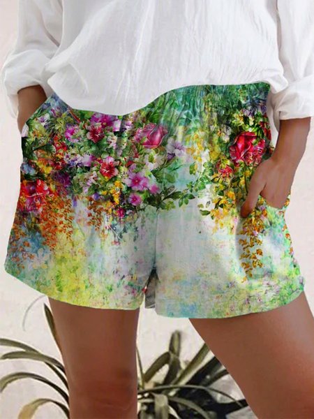 

Floral Shift Shorts, Multicolor, Shorts
