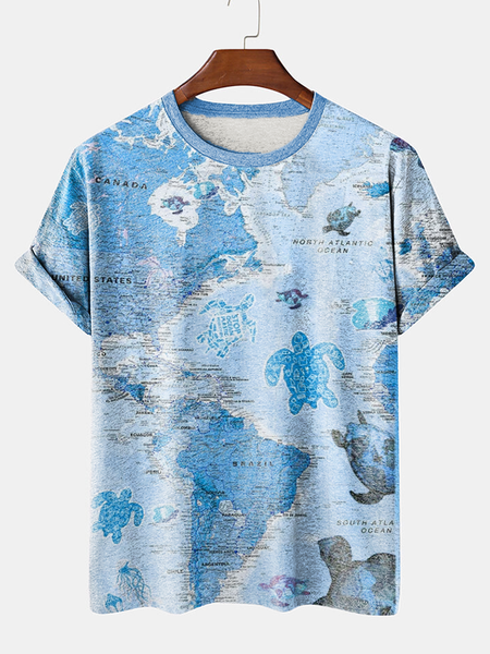 

Crew Neck Animal T-shirt, Blue, Men's t-shirts