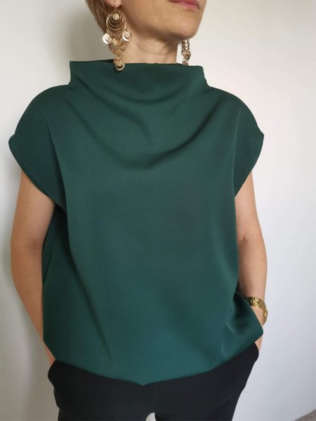 

Maniche Corte Semplice Dritto dolcevita Camicie & Top, Verde, T-Shirts