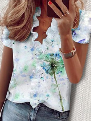 

Short Sleeve Casual Tops, White, Tops