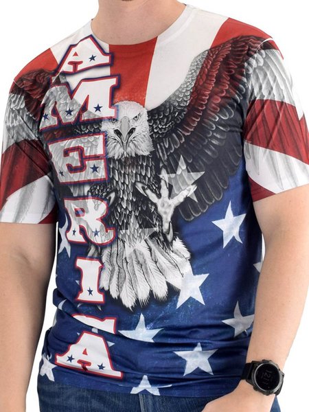 

Men's American Bald Eagle Quick Dry Tee, As picture, T-shirts