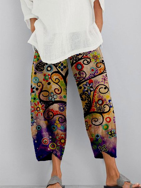 

Casual Printed Pants, Multicolor, Pants