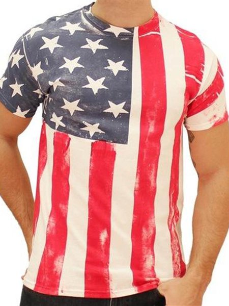 

Men's American Flag Tee, As picture, T-shirts