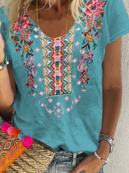 

Casual Shift T-shirt, Blue, Tees & T-shirts