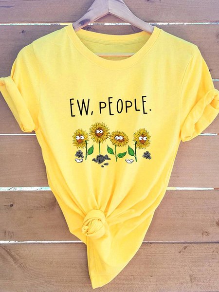 

Ew, People Sunflower Graphic Tee, Yellow, T-shirts