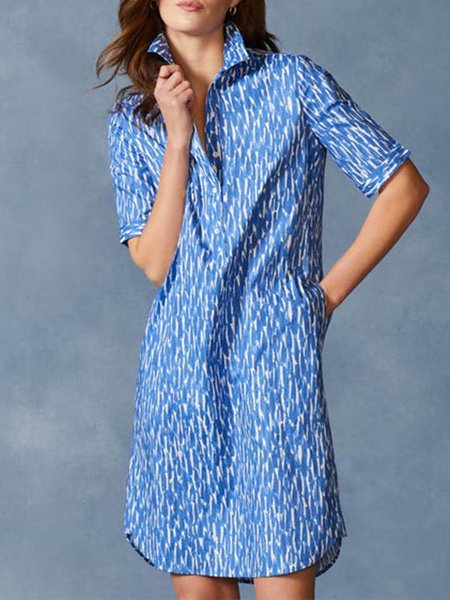 

Shift Work Casual Mini Dress, Blue, Midi Dresses