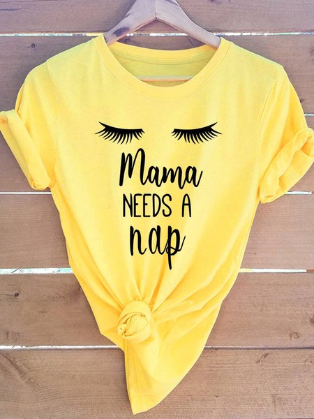 

Lashes Long Coffee Strong Letter Graphic Tee, Yellow, T-shirts