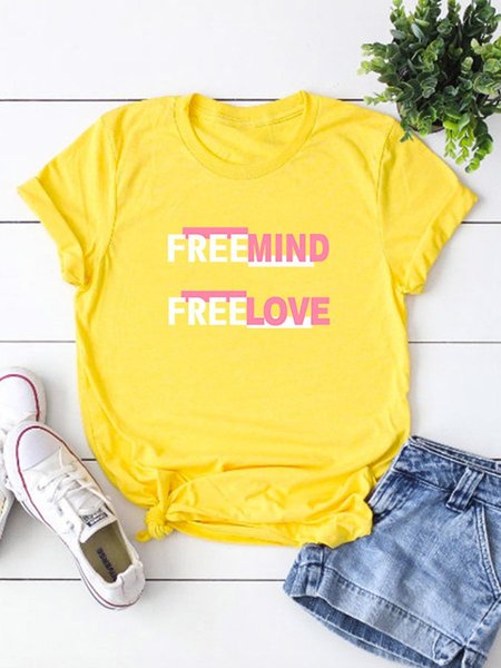 

Freemind Freelove Graphic Tee, Yellow, T-shirts