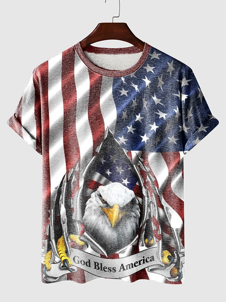 

Crew Neck Casual T-shirt, Red, Men's t-shirts