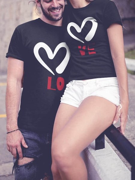 

Love Couple T-shirt, Black, Couple T-shirts