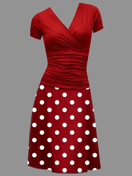 

Abito Maniche Corte Casuale Stampato, Rosso, Dresses
