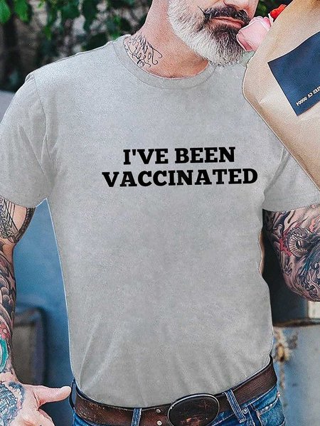 

I've Been Vaccinated, Softly kiss the floral air Men's T-shirt, Light gray, T-shirts