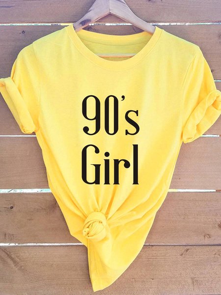 

90s Girl Graphic Tee, Yellow, T-shirts
