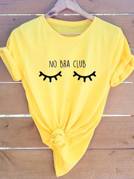 

No Bra Club Graphic Tee, Yellow, T-shirts
