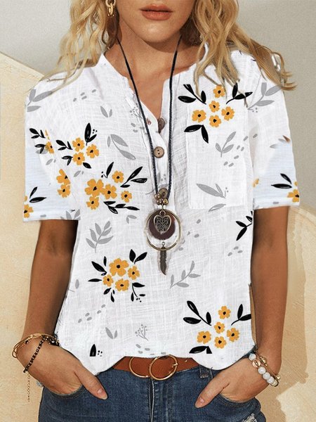 

Stand Collar Casual Tops, White, Blouses & Shirts
