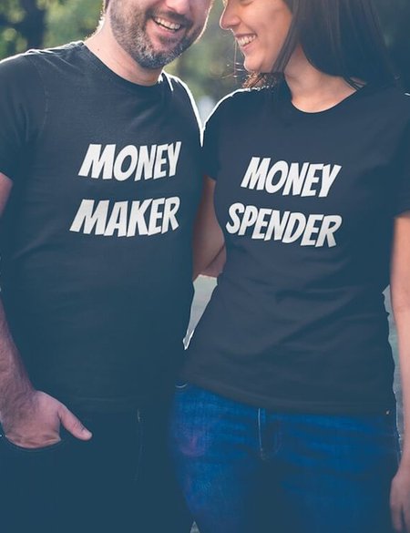 

Money Maker Money Spender- Matching couple T-shirts, Black, Couple T-shirts
