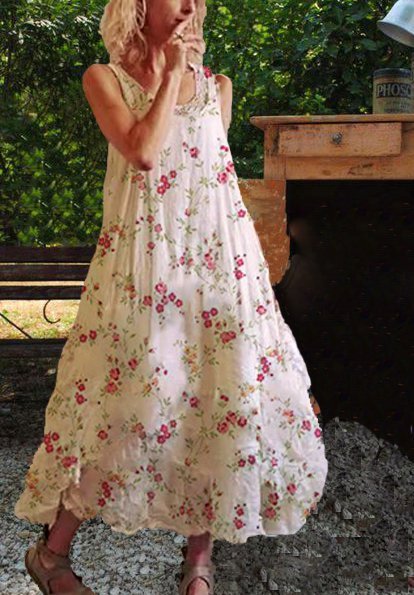 

Vintage Women Dress, As picture, Maxi Dresses