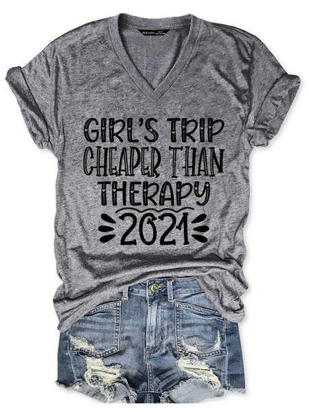 

Girl 's Trip Short Sleeve Shift Women Tee, Gray, T-shirts