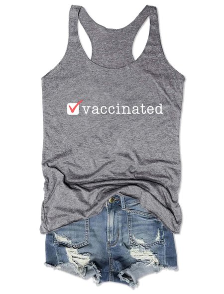 

Checked Box Showing That I Got Vaccinated Tank Top, Gray, T-shirts