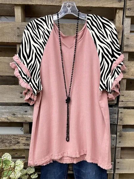 

Vintage Short Sleeve V Neck Shirts & Tops, Pink, Blouses & Shirts