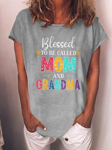

Blessed To Be Called Mom and Grandma Tee, Gray, T-shirts