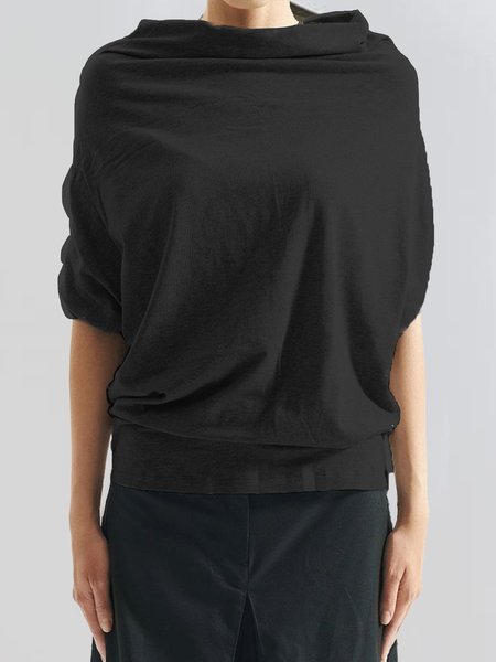 

Shift Short Sleeve Turtleneck Tops, Black, T-Shirts