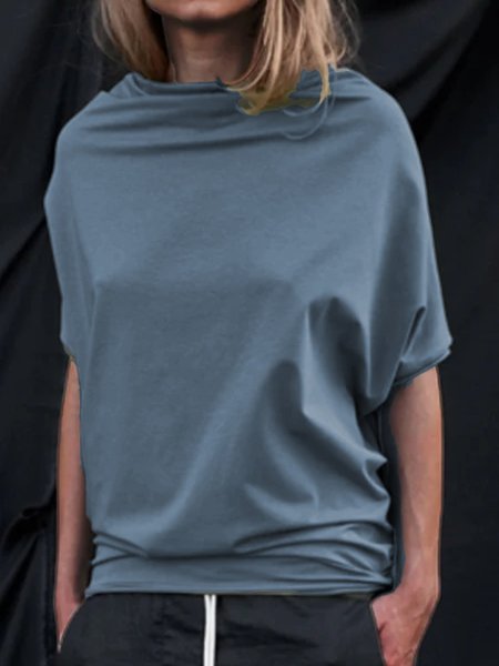 

Casuale Maniche Corte O-collo Camicie & Top, Blu, T-Shirts