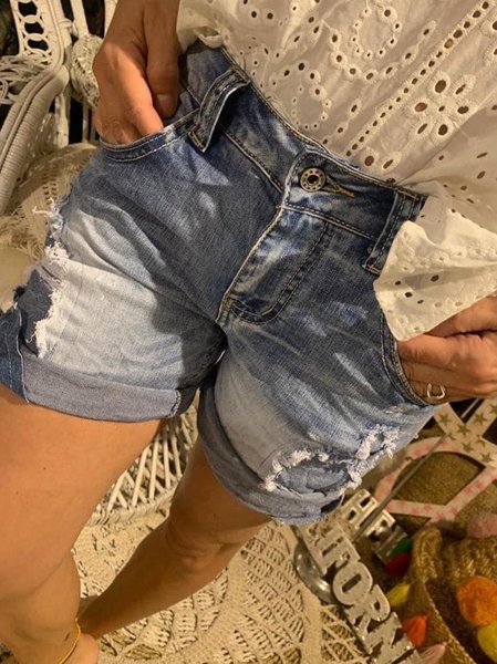 

Shift Pants, Blue, Denim Shorts