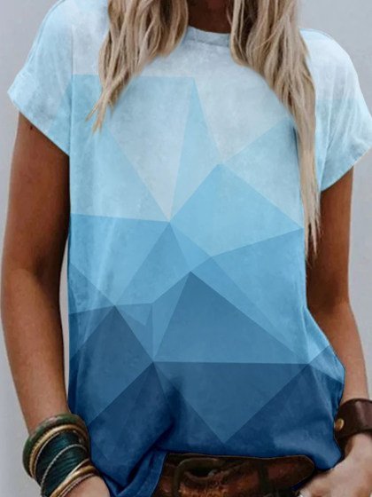 

Short Sleeve Casual Tops, Blue, Auto-Clearance