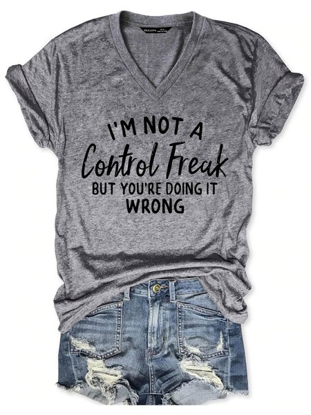 

I'm Not A Control Freak But You're Doing It Wrong Tee, Gray, T-shirts