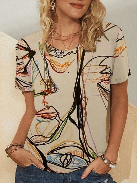 

Short Sleeve Floral T-shirt, Yellow, Tees & T-shirts