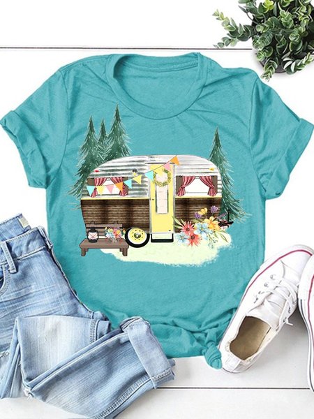 

Happy Camper Women's T-Shirt, Turquoise, T-shirts
