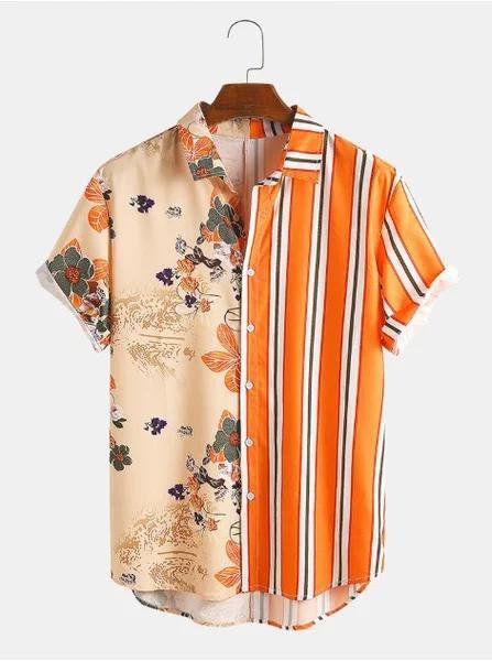 

Men's Basic Striped Shirts, Orange, Men's Floral shirt