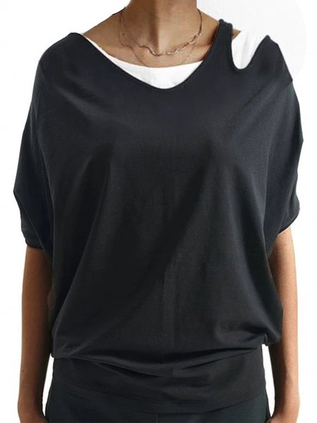

Camicie & Top Tinta Unita Vintage Mezza Manica, Nero, T-Shirts