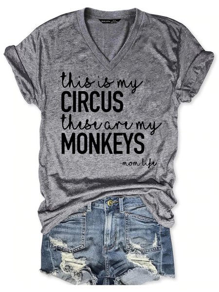 

This Is My Circus These Are My Monkeys Tee, Gray, Tops