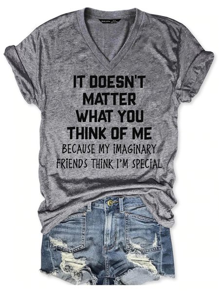 

It Doesn't Matter What You Think Of Me Tee, Gray, Tops