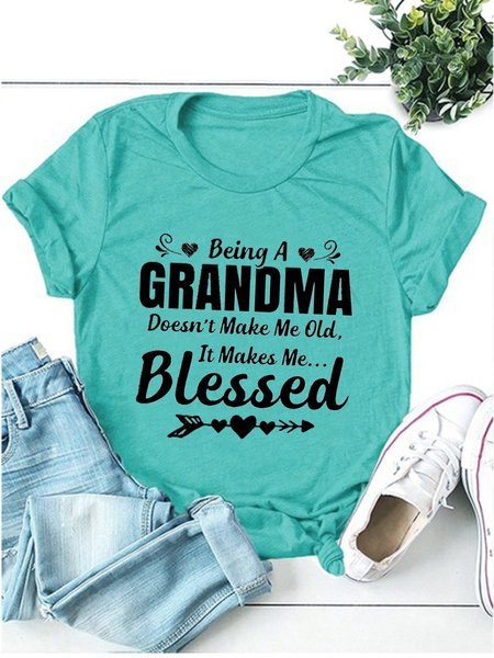 

Being A Grandma Casual Shift Short Sleeve Women Tee, Lake blue, T-shirts