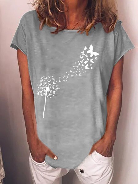 

Wildflower Butterfly Tee, Gray, Tops