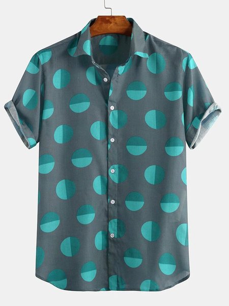 

Mens Holiday Rotundity Printed Short Sleeve Vacation Shirts, Blue, Men's Floral shirt