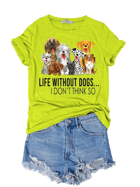 

Life Without Dogs I Don't Think So Graphic Tee, Fluorescent green, T-shirts