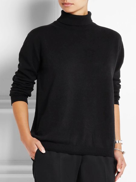 

Vintage Tinta unita Statement taglia grande Maniche Lunghe Casuale Top, Nero, Blouses & Shirts
