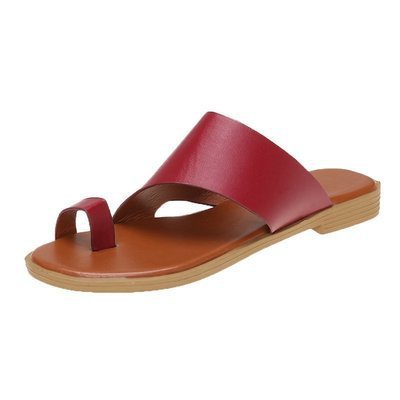 

Flat Heel Daily Slippers, Red, Sandals & Slippers