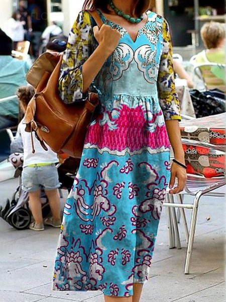 

A-line Gonna Casuale, Blu, Dresses