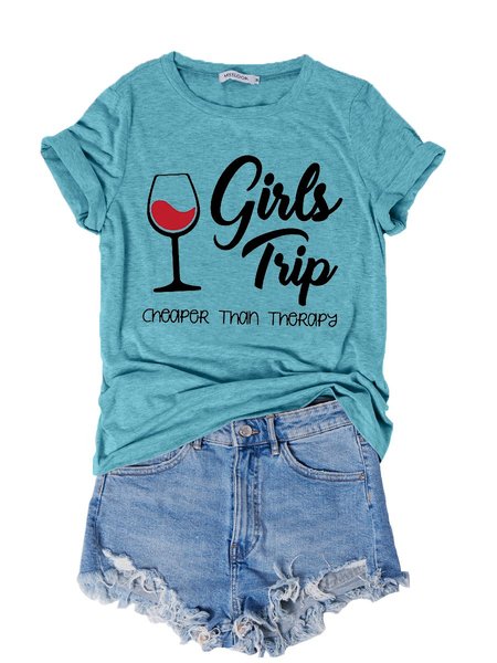 

Girl's Trip Cheaper Than Therapy Women's T-Shirt, Turquoise, Tops