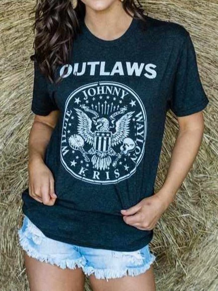 

Crew Neck Fashion Short Sleeve T-shirt, Deep gray, Tees & T-shirts