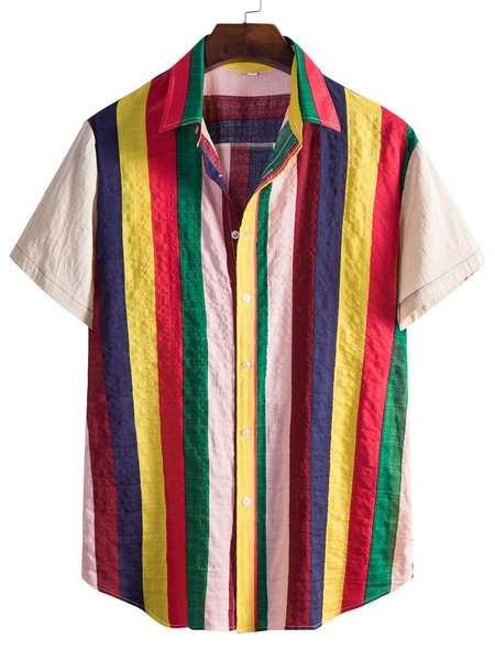 

Men's Vintage Shirt Collar Printed Shirts, White, Men's Floral shirt