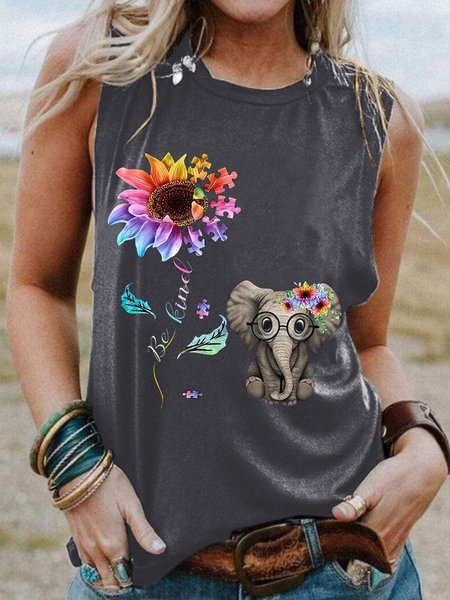 

Be Kind Sleeveless Casual Women Tee, Gray, Tank Tops