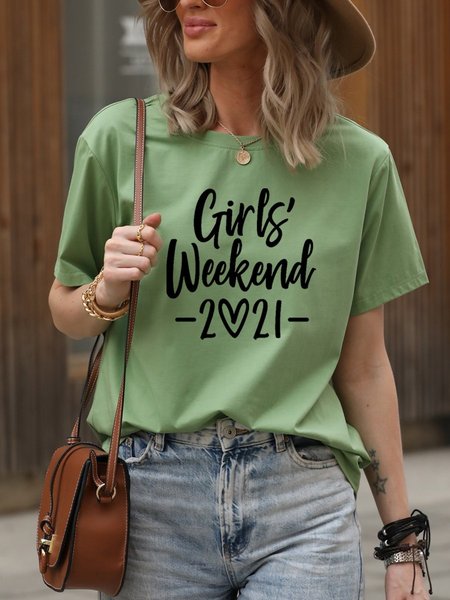 

Girl's Weekend 2021 Tee, Army green, Tops