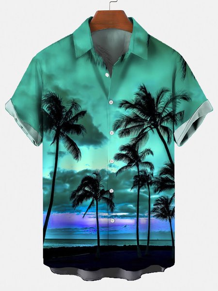 

Casual Square Neck Shirts, Green, Men's Floral shirt